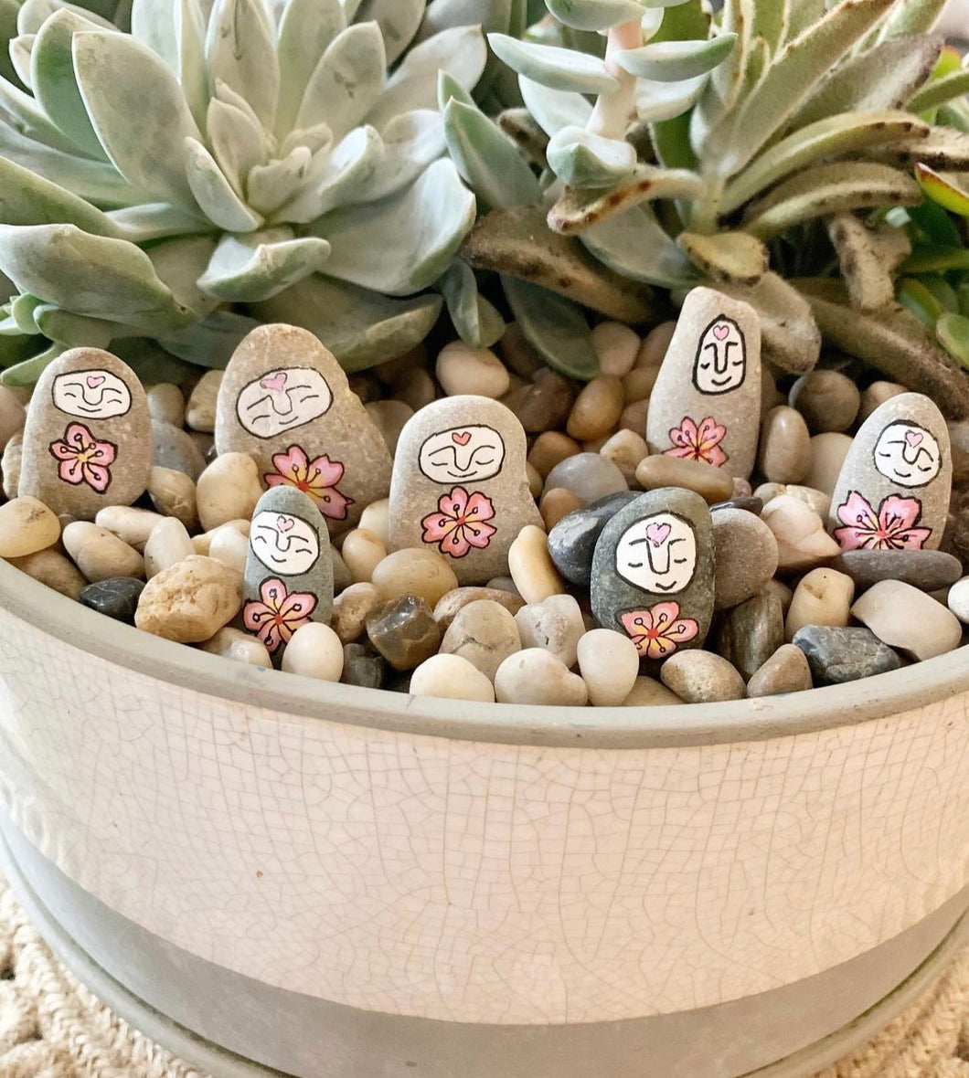 🌸 Mini Cherry Blossom Traveling Jizō Stones