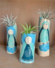 Load image into Gallery viewer, ॐ Jizō Trio Pottery Vases
